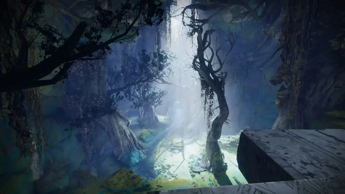 The opening area of the Whisper mission, in a small grove.