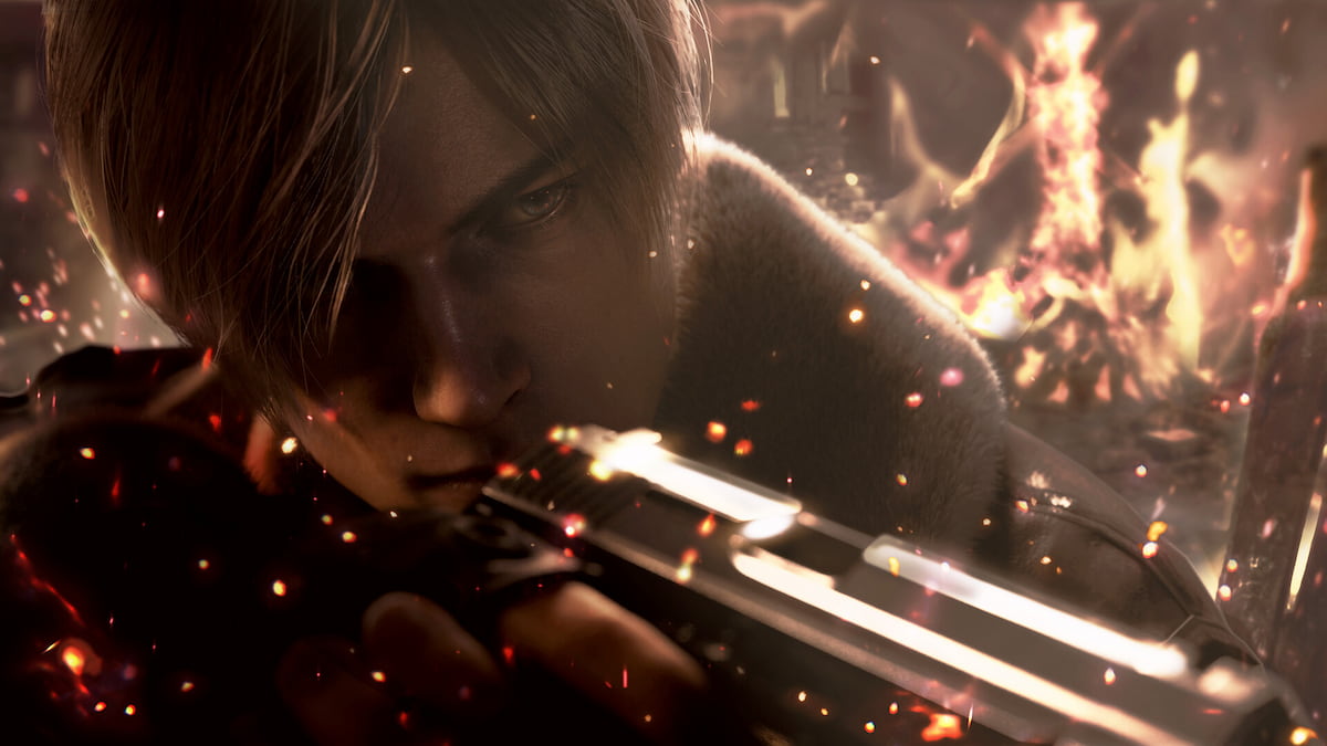 RE4 Remake Leon aiming gun