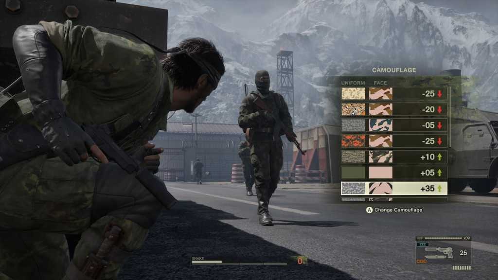 MGS3 Delta Snake Eater camo index