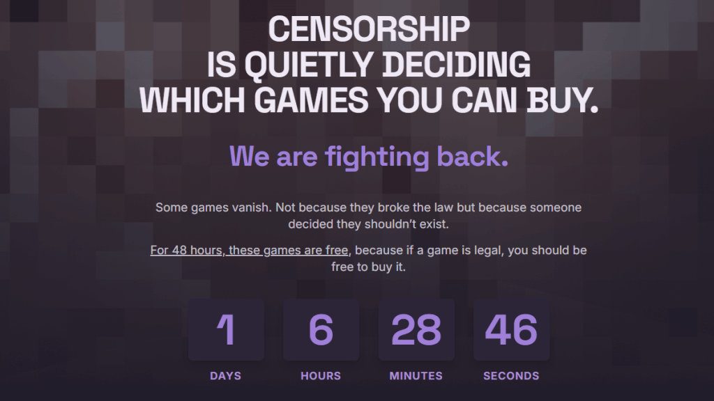 GOG's website giving away free games.